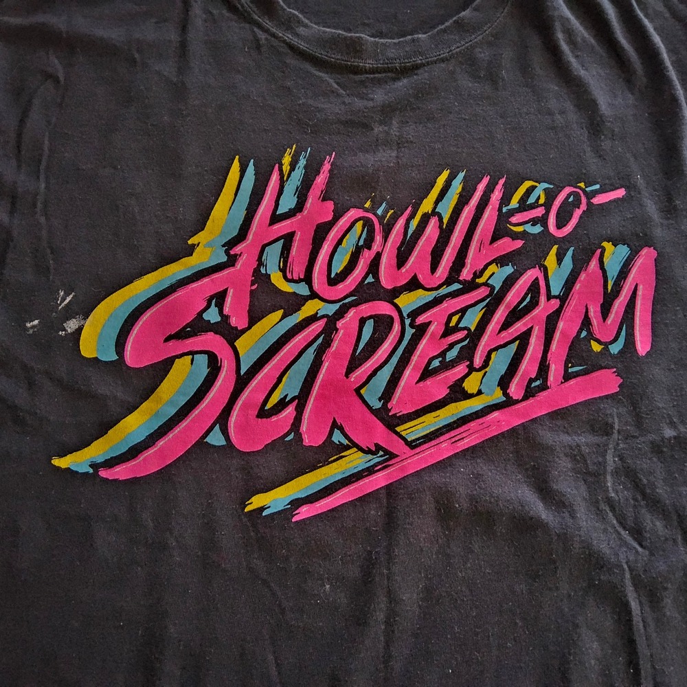 Howl O Scream SeaWorld T Shirt Mens Graphic Tee Skull Halloween Horror Nights‎